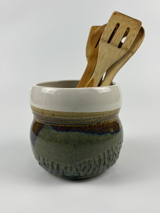 Carved Layers Utensil Holder