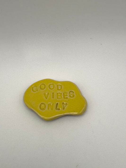 "Good Vibes Only" Yellow Magnet